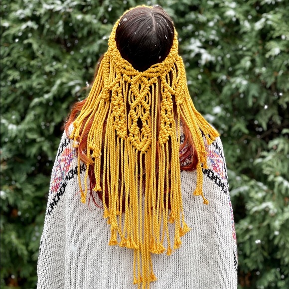 Handmade Macrame Crochet Headpiece - Picture 2 of 7